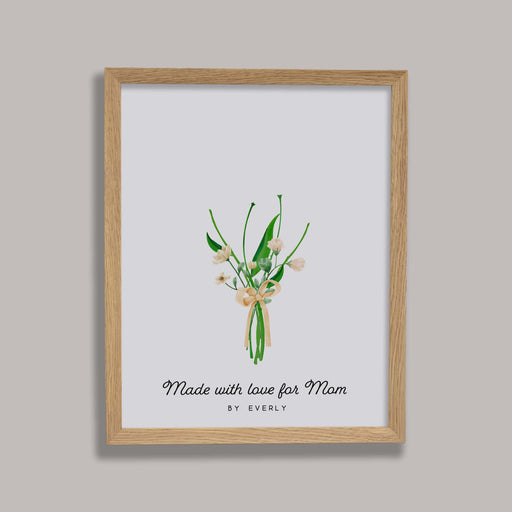 DIY Handprint flower wall sign for mom in rustic wood frame