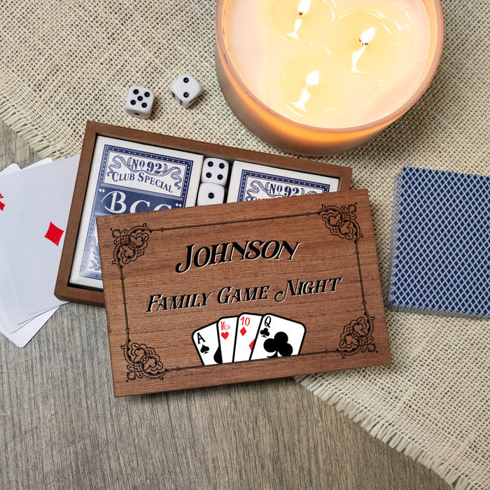 Personalized Family Game Night Card and Dice Box