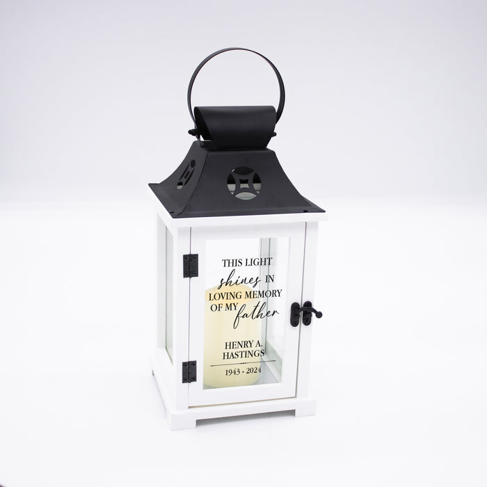Personalized "This Light Shines" Father Memorial Lantern