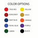 10 different color options available for sport and graduation designs