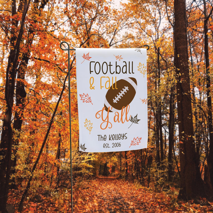 Personalized Football and Fall Garden Flag