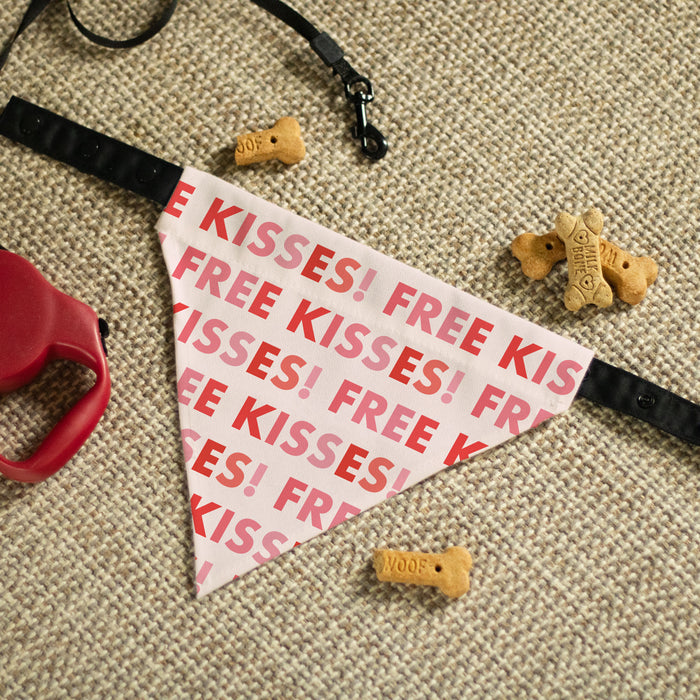 Personalized Valentine's Free Kisses Dog Bandana