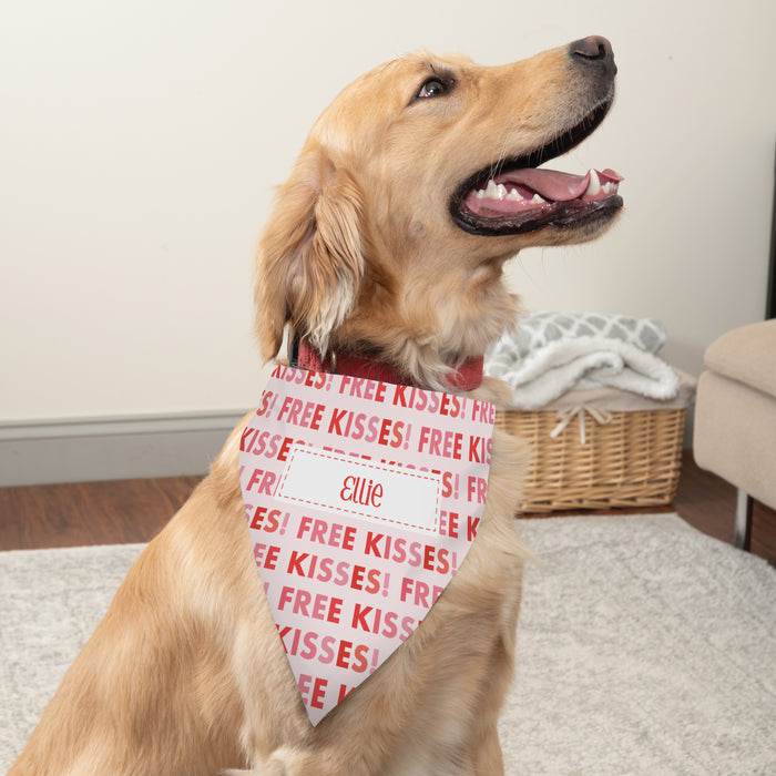 Personalized Valentine's Free Kisses Dog Bandana