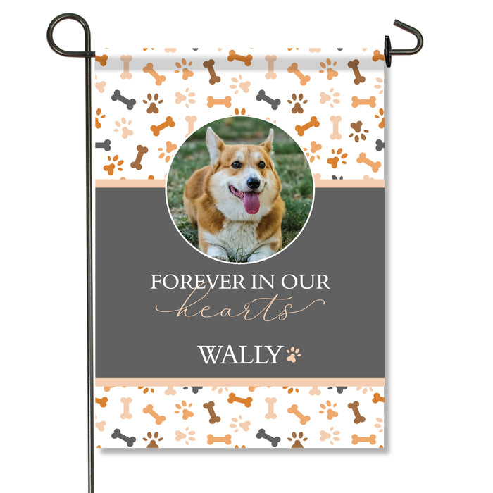 Personalized “Forever in Our Hearts” Pet Photo Memorial Flag
