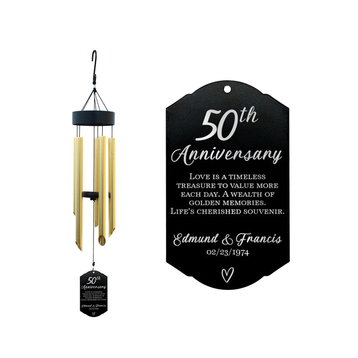 Personalized 50th Wedding Anniversary Wind Chime