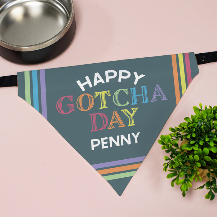 Personalized "Happy Gotcha Day" Dog Bandana