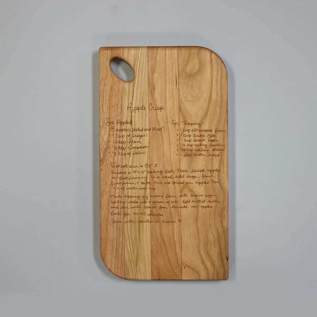 Engraved Handwritten Recipe Cutting Board