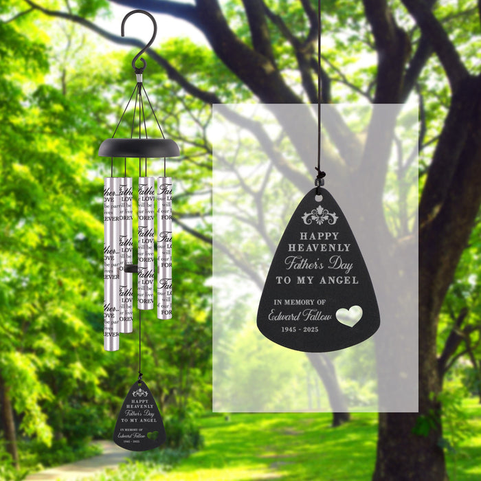 Happy Heavenly Father's Day Wind Chime Personalized with Father's Name