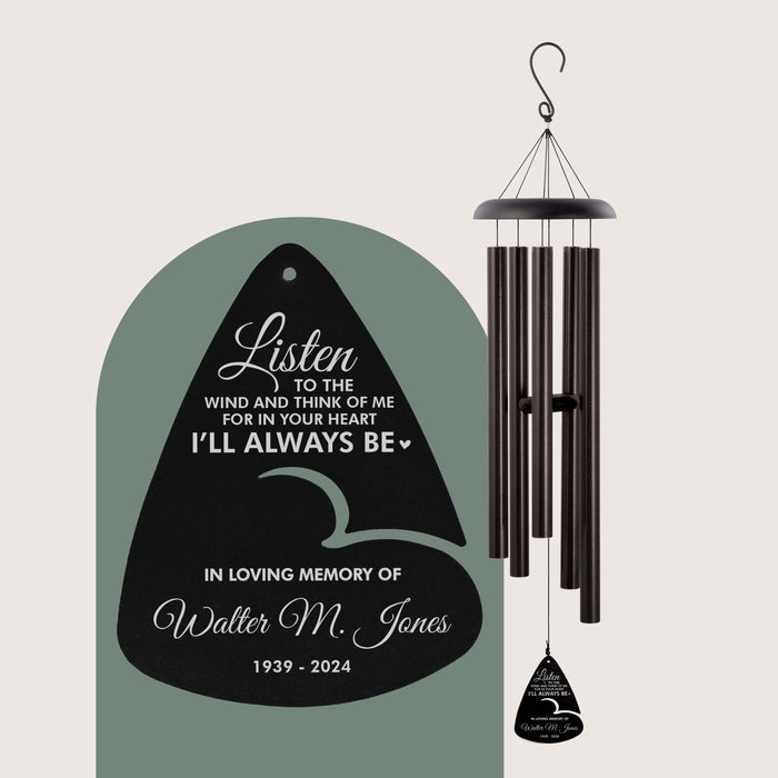 Personalized "Listen to the Wind and Think of Me..." Memorial Wind Chime