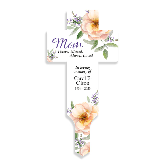 Personalized Mom Memorial Cross Garden Stake
