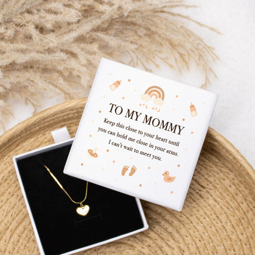 Mommy to Me Heart Necklace Gift Box Set