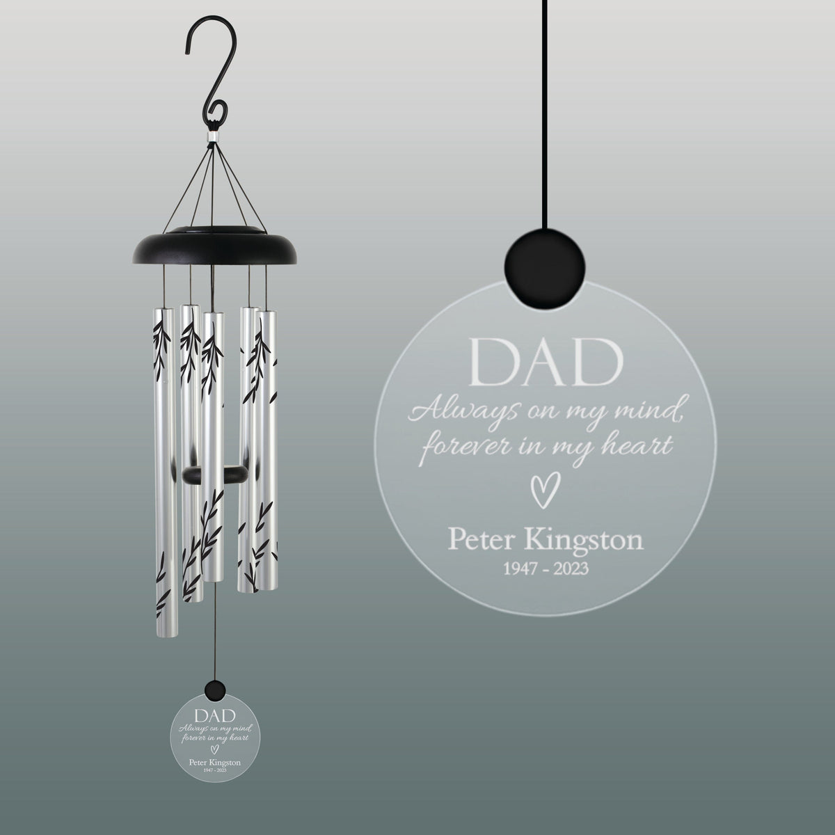 Personalized Dad Photo Circle Wind Chime - Dad Memorial Gift - I Am Always With You main image 0