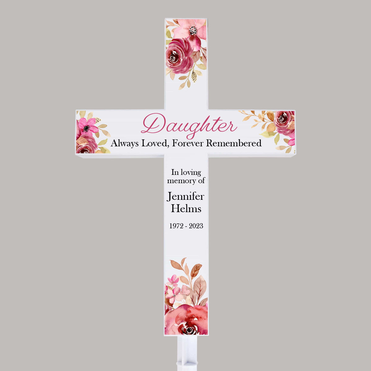 Personalized “Daughter Forever Remembered” Memorial Solar Cross — 28 ...