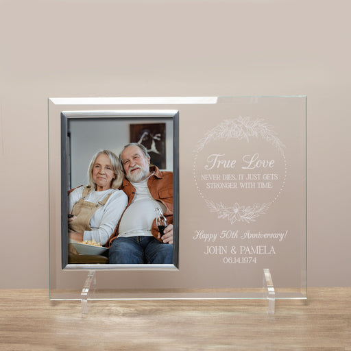 Personalized True Love Anniversary Glass Picture Frame