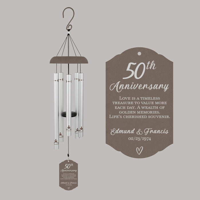 Personalized 50th Wedding Anniversary Wind Chime