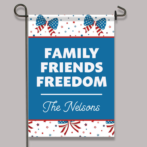 Personalized family friends freedom garden flag