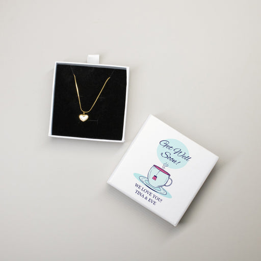 Personalized Get Well Soon Heart Necklace Gift Box Set