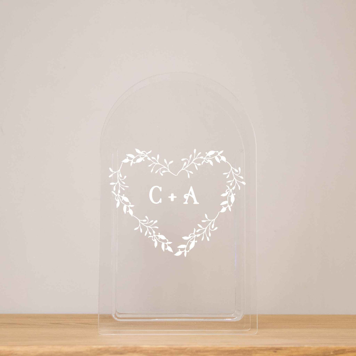 Personalized Heart Initials Acrylic Vase — 28 Collective