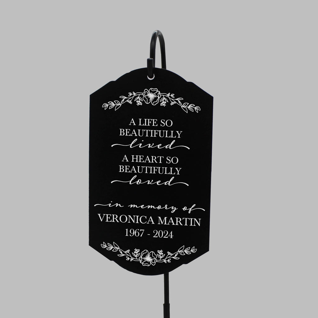 Personalized "Beautifully Lived" Garden Stake