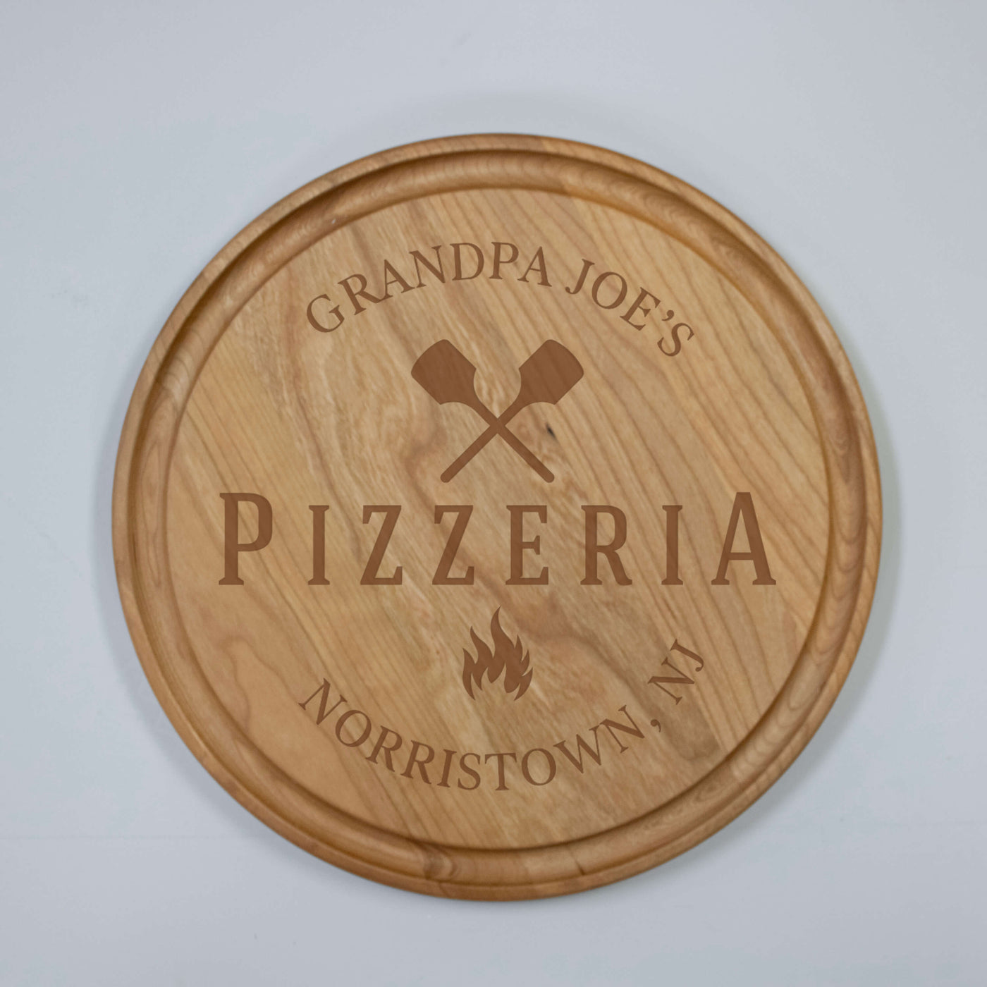 Personalized Pizzeria Round Cutting Board — 28 Collective