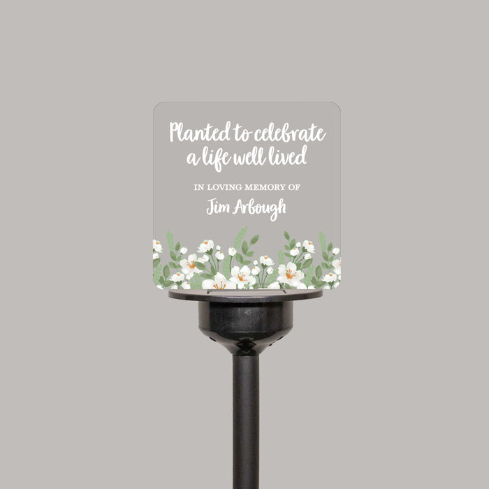 Personalized Celebrate A Life Well Lived Memorial Solar Garden Stake