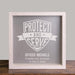 Framed shadow box with 'Protect and Serve' and personalized with officer's name