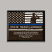 Framed personalized police retirement wall sign in a black frame