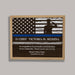 Framed personalized police retirement wall sign in a wooden frame