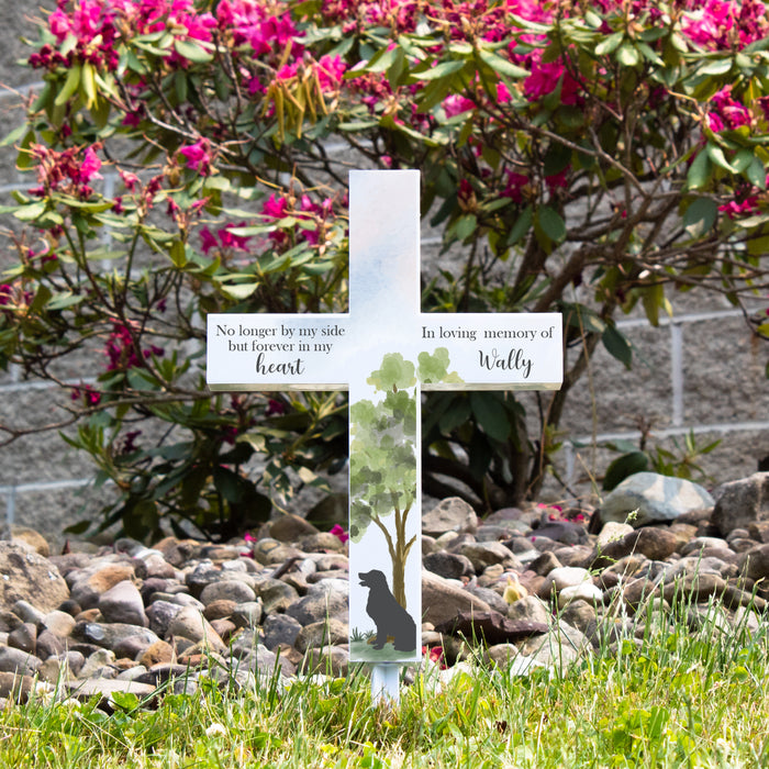 Personalized Dog Memorial Solar Garden Stake Cross