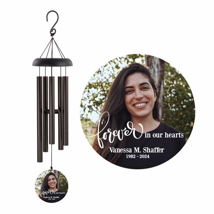 Personalized "Forever in Our Hearts" Photo Memorial Wind Chime