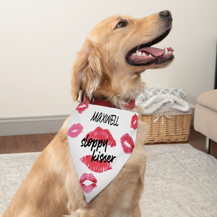 Personalized Valentine's Sloppy Kisser Dog Bandana