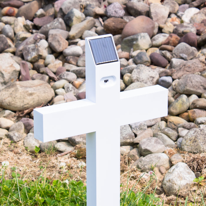 Personalized Cardinals Appear Solar Garden Stake Cross