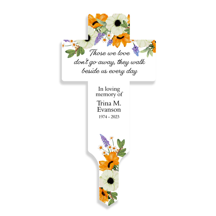 Personalized "Those We Love Don't Go Away" Cross Garden Stake