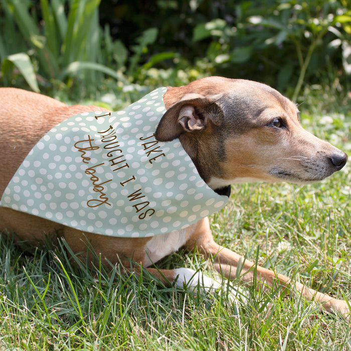 Personalized "I Thought I Was The Baby" Pregnancy Announcement Dog Bandana