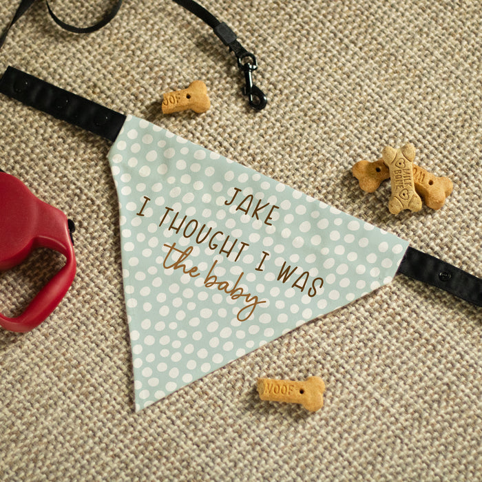 Personalized "I Thought I Was The Baby" Pregnancy Announcement Dog Bandana