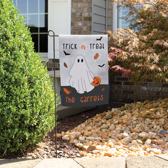 Personalized "Trick or Treat" Halloween Garden Flag