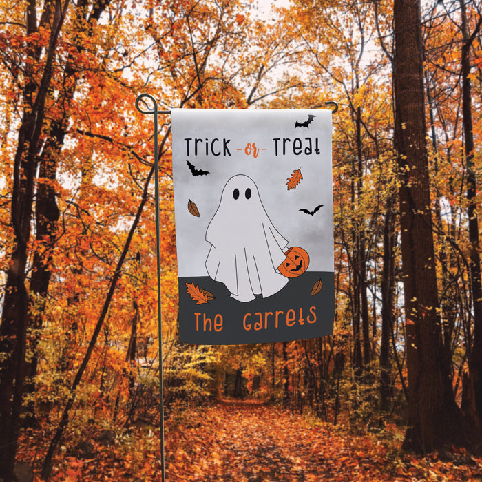 Personalized "Trick or Treat" Halloween Garden Flag