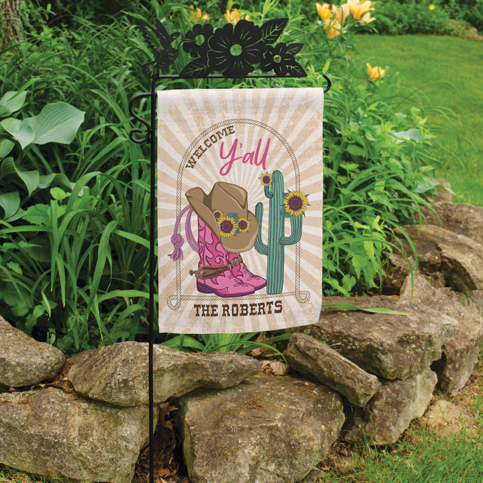 Personalized "Welcome Y'all" Country Garden Flag