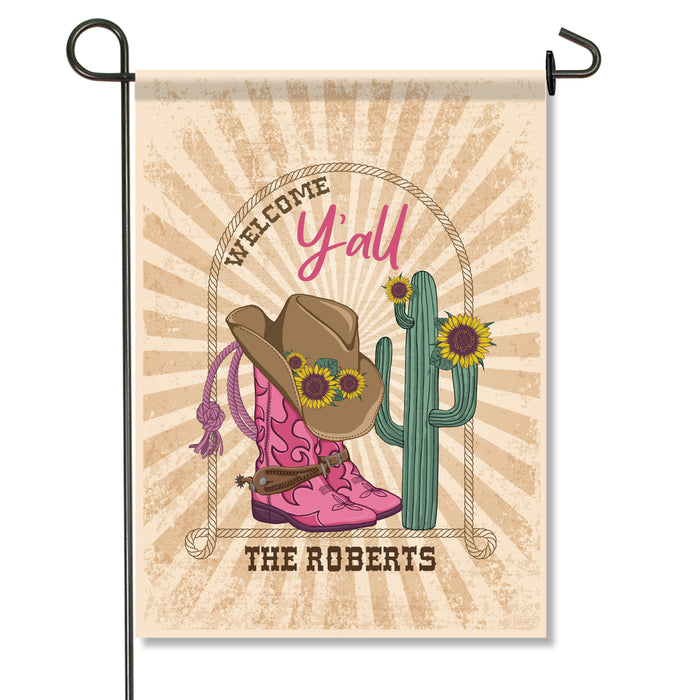 Personalized "Welcome Y'all" Country Garden Flag