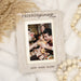 Wooden photo frame with 'Friendsgiving 2025' text and a family photo inside, on a decorative background.