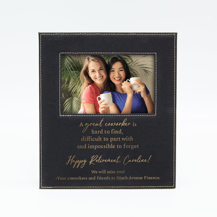 Black + Gold Personalized Great Worker Coworker Retirement Picture Frame