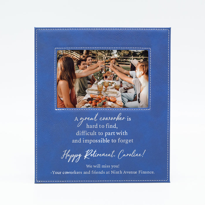 Blue Personalized Great Worker Coworker Retirement Picture Frame