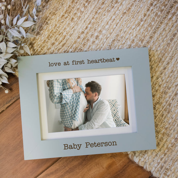 baby blue picture frame for pregnancy picture or ultrasound 