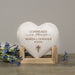 wooden display engraved heart with confirmed in christ with name and date