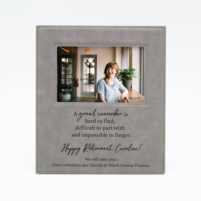 Grey Personalized Great Worker Coworker Retirement Picture Frame