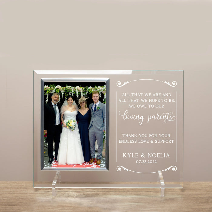 Personalized Parents Wedding Glass Picture Frame