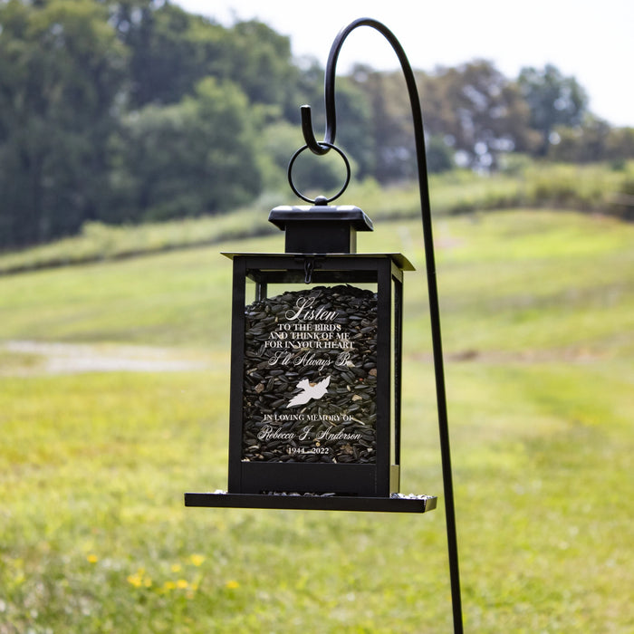 Personalized "Listen to the Birds" Memorial Bird Feeder