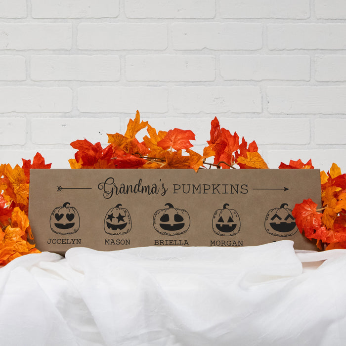 Personalized Grandmas Pumpkins Wall Sign