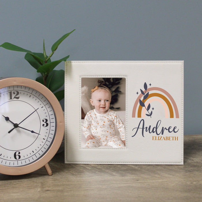 Personalized Boho Rainbow Baby Picture Frame