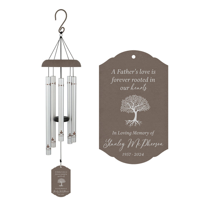 Personalized A Father's Love Rooted in Hearts Memorial Wind Chime